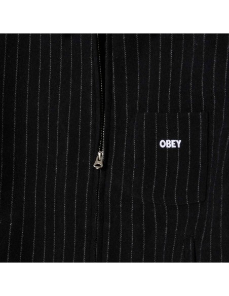 OBEY - Veste à rayures bleu foncé