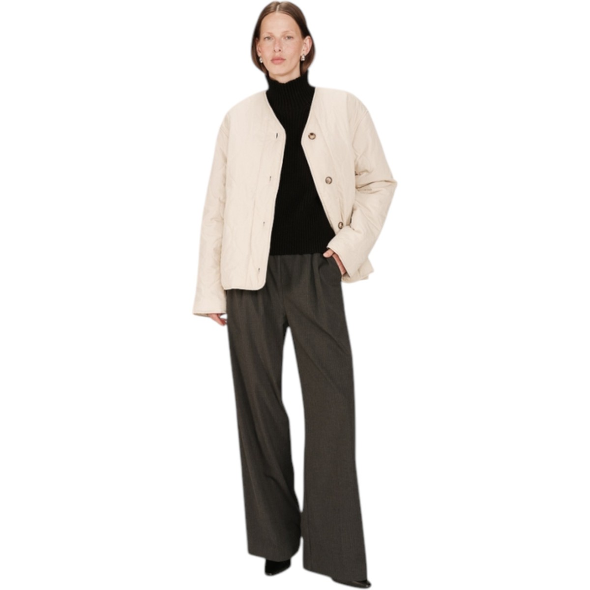 Grace et Mila | Veste matelassée beige