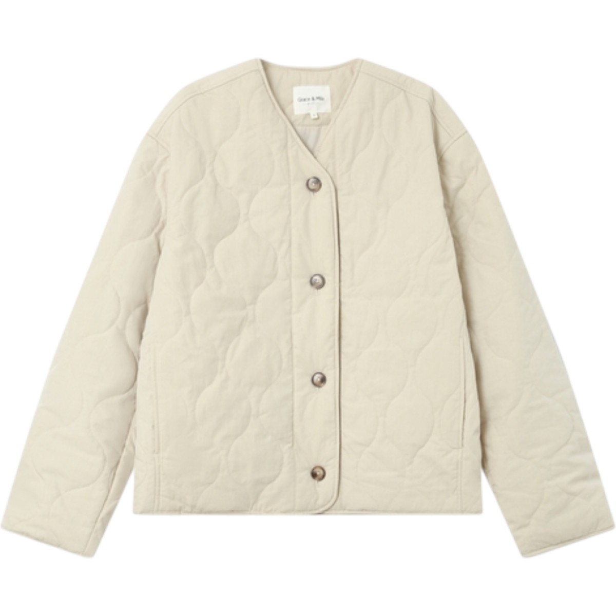 Grace et Mila | Veste matelassée beige