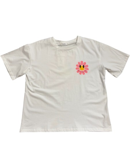 T-Shirt blanc fleur
