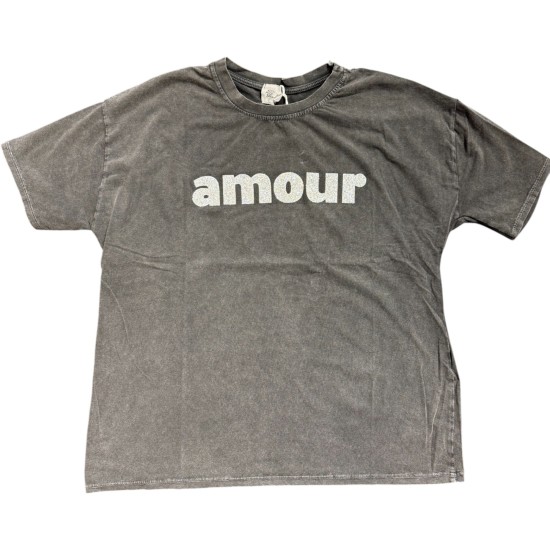 T-Shirt amour noir argent