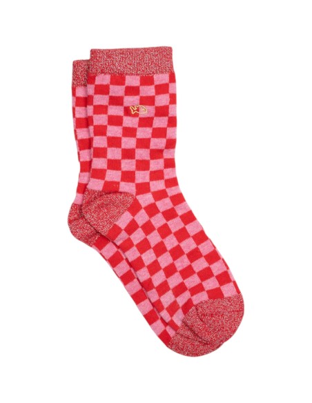 BillyBelt | Chaussettes à carreaux rouge rose