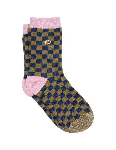 BillyBelt | Chaussettes à carreaux bleu kaki