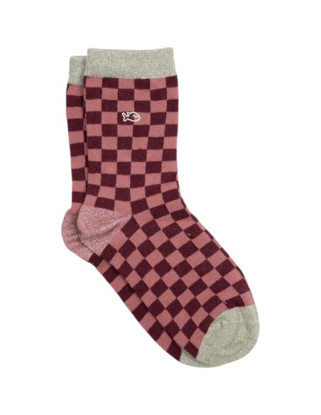 BillyBelt | Chaussettes à carreaux rose bordeaux