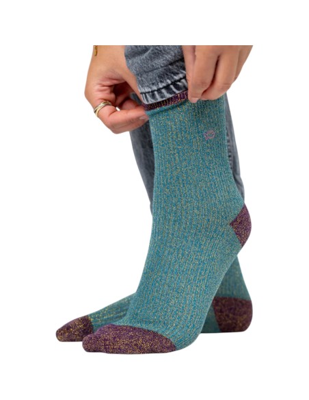 BillyBelt | Chaussettes pailletées bleu canard