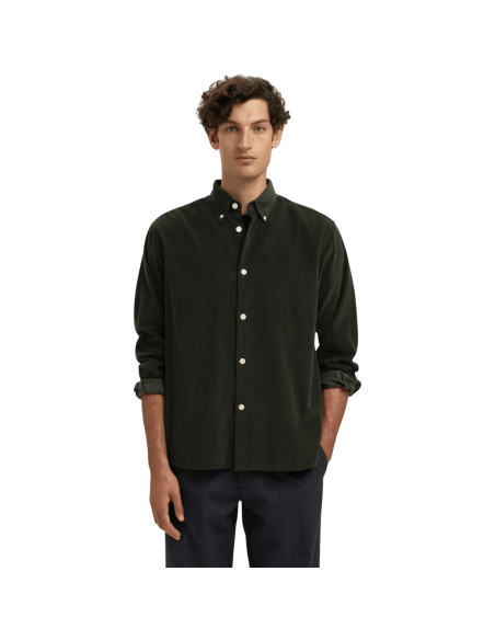 Selected homme | Chemise velours vert homme