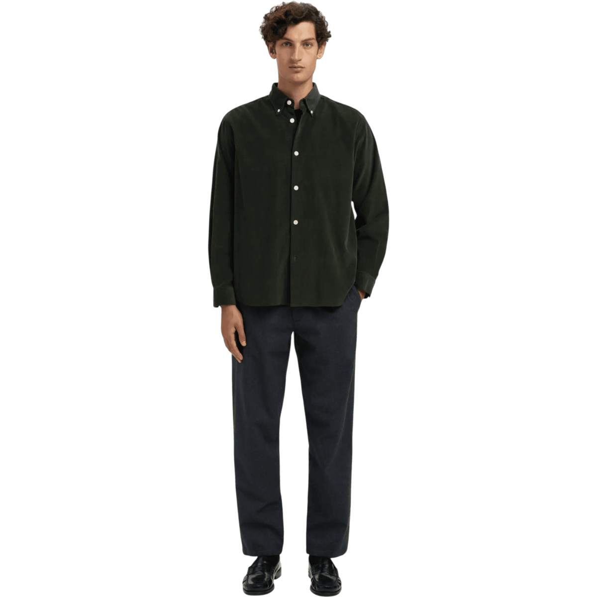 Selected homme | Chemise velours vert homme