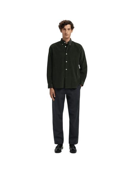 Selected homme | Chemise velours vert homme