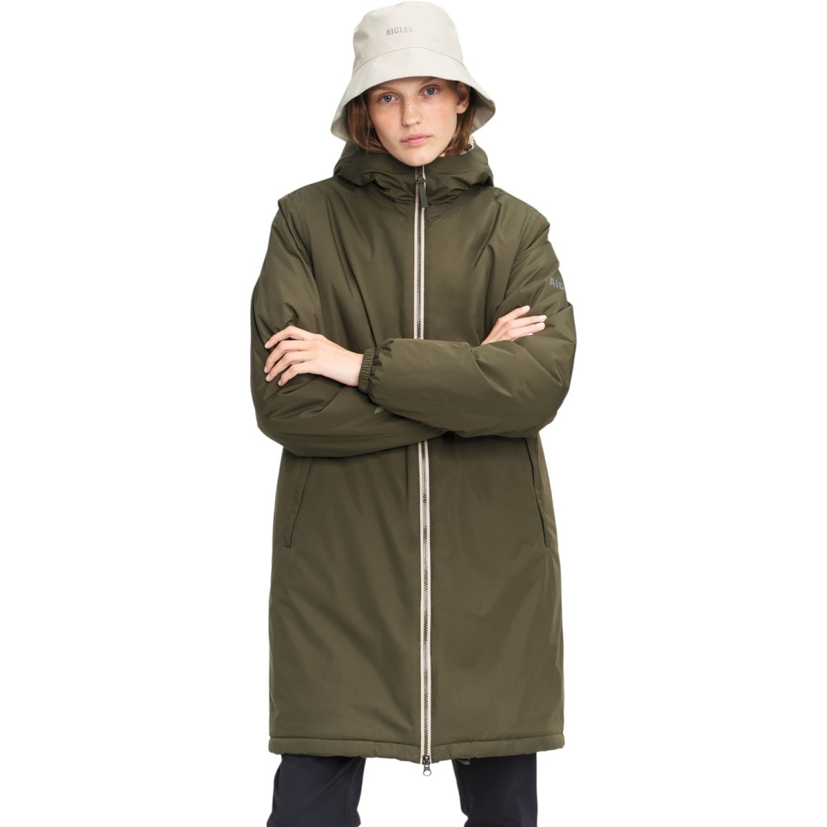 Aigle - Parka rainpack mixte kaki