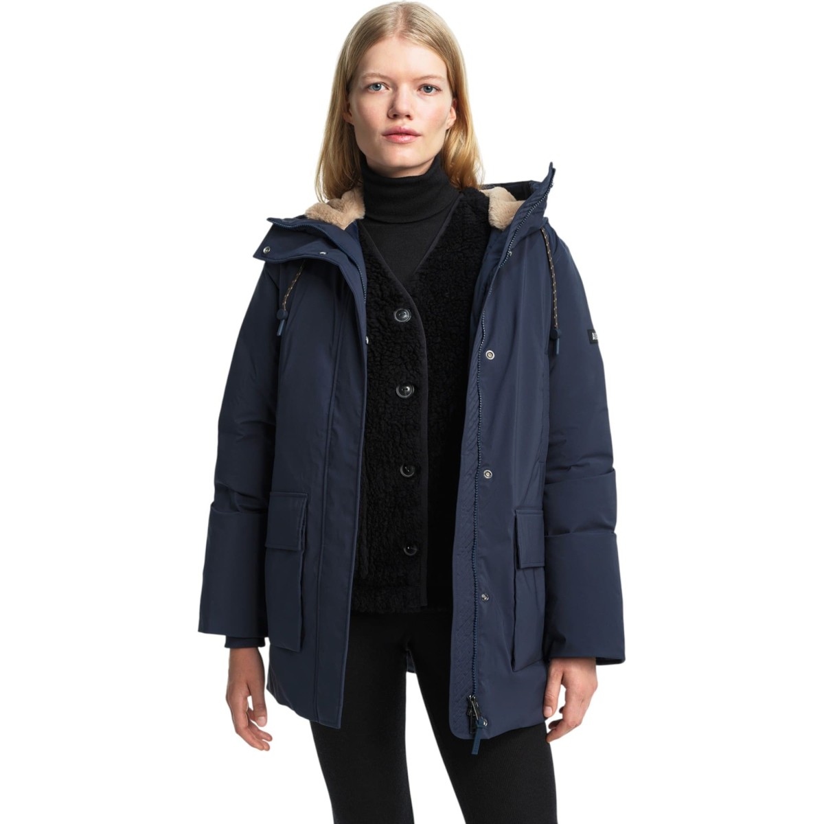 Aigle - Parka mi-longue bleu marine femme