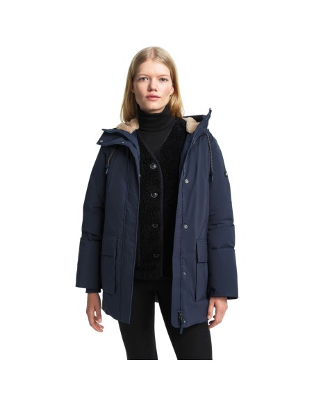 Aigle - Parka mi-longue bleu marine femme