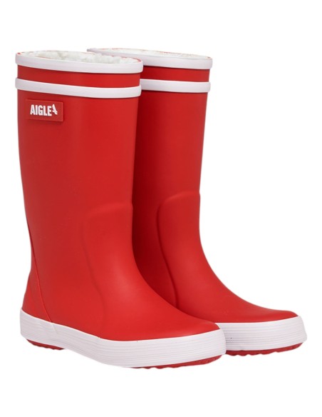 Aigle - Bottes pour enfant fourrée rouge