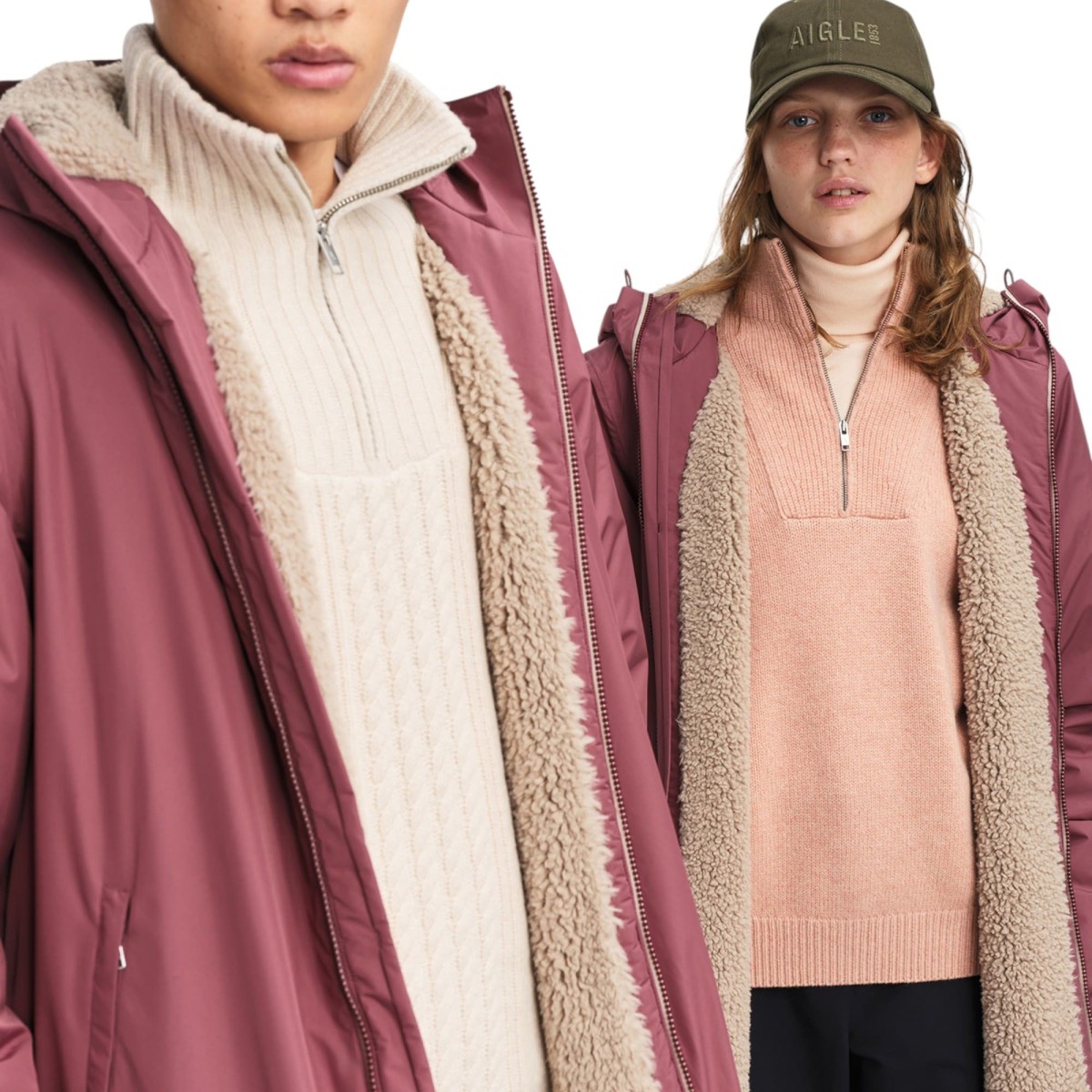 Aigle - Parka rainpack mixte rose