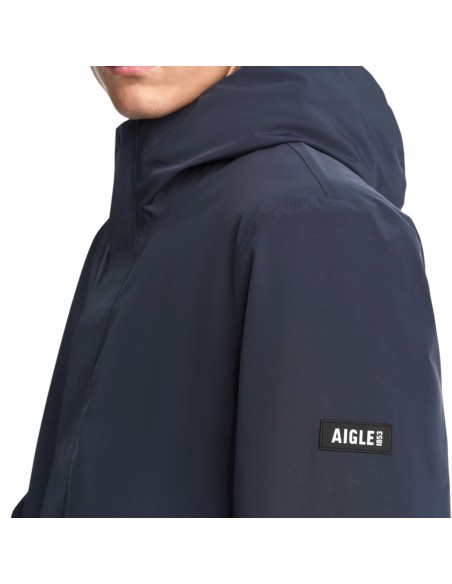 Aigle - Parka mi-longue bleu marine homme