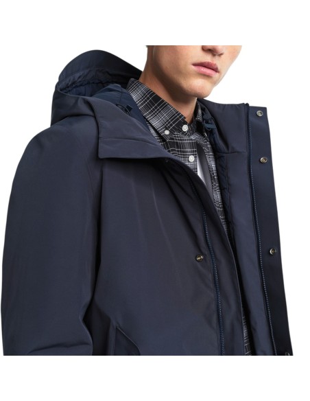 Aigle - Parka mi-longue bleu marine homme