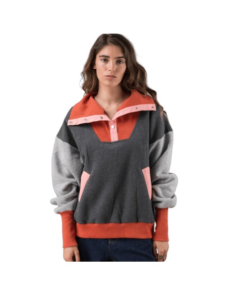 Adoré - Sweat gris rouge femme