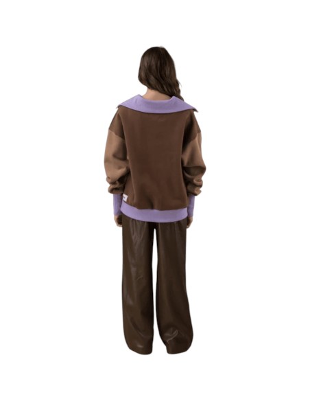 Adoré - Sweat marron violet femme