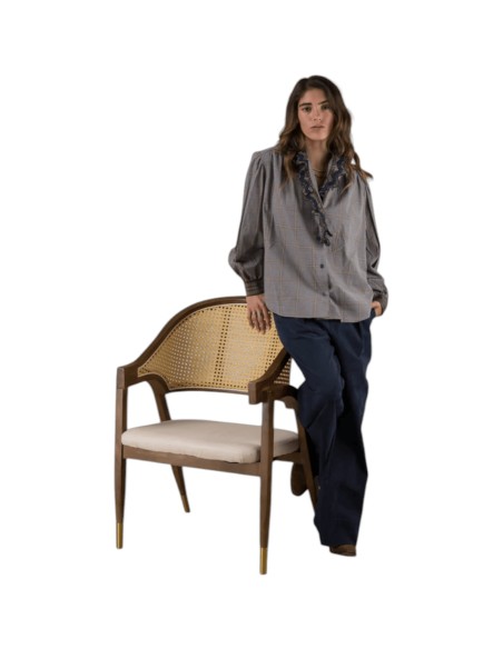 Adoré - Chemise bleu marine à carreaux