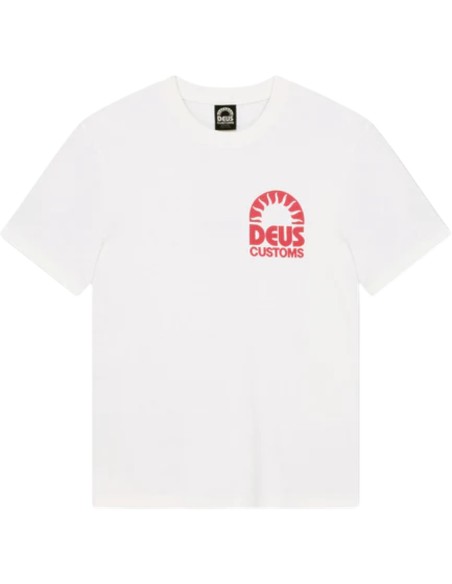 Deus Ex Machina - T-Shirt blanc imprimé rose