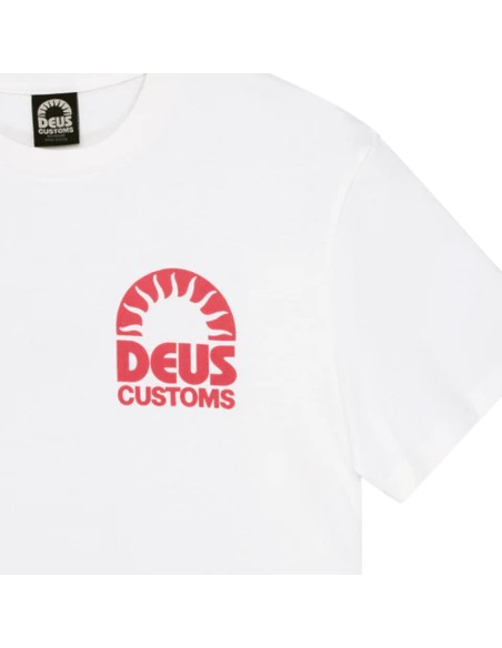 Deus Ex Machina - T-Shirt blanc imprimé rose