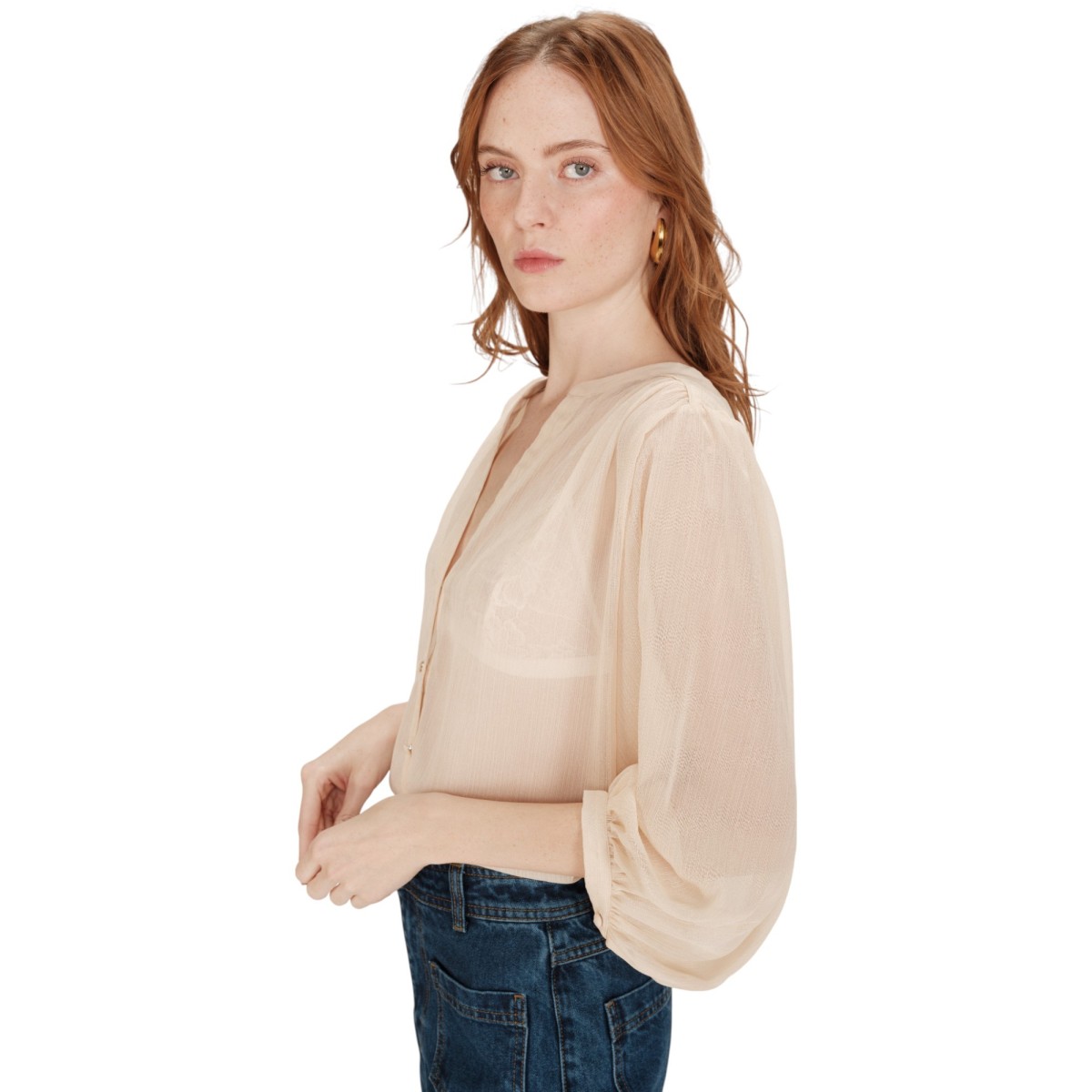 Grace et Mila | Blouse à paillette écru