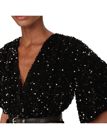 Grace et Mila | Combishort noir à sequins