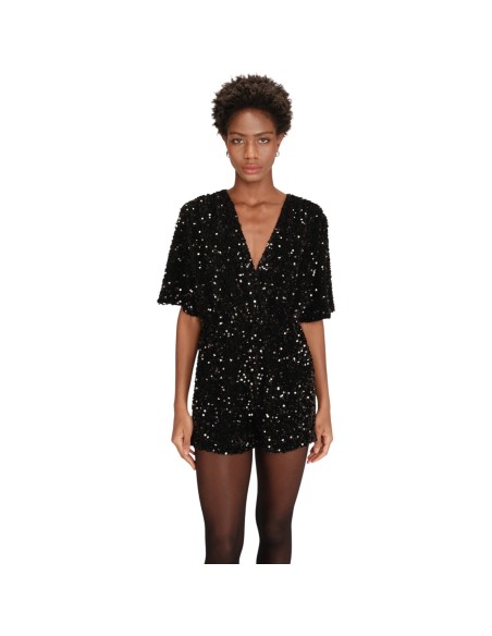 Grace et Mila | Combishort noir à sequins