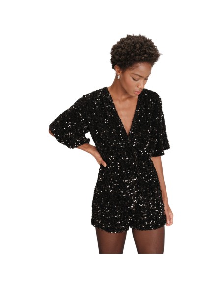 Grace et Mila | Combishort noir à sequins