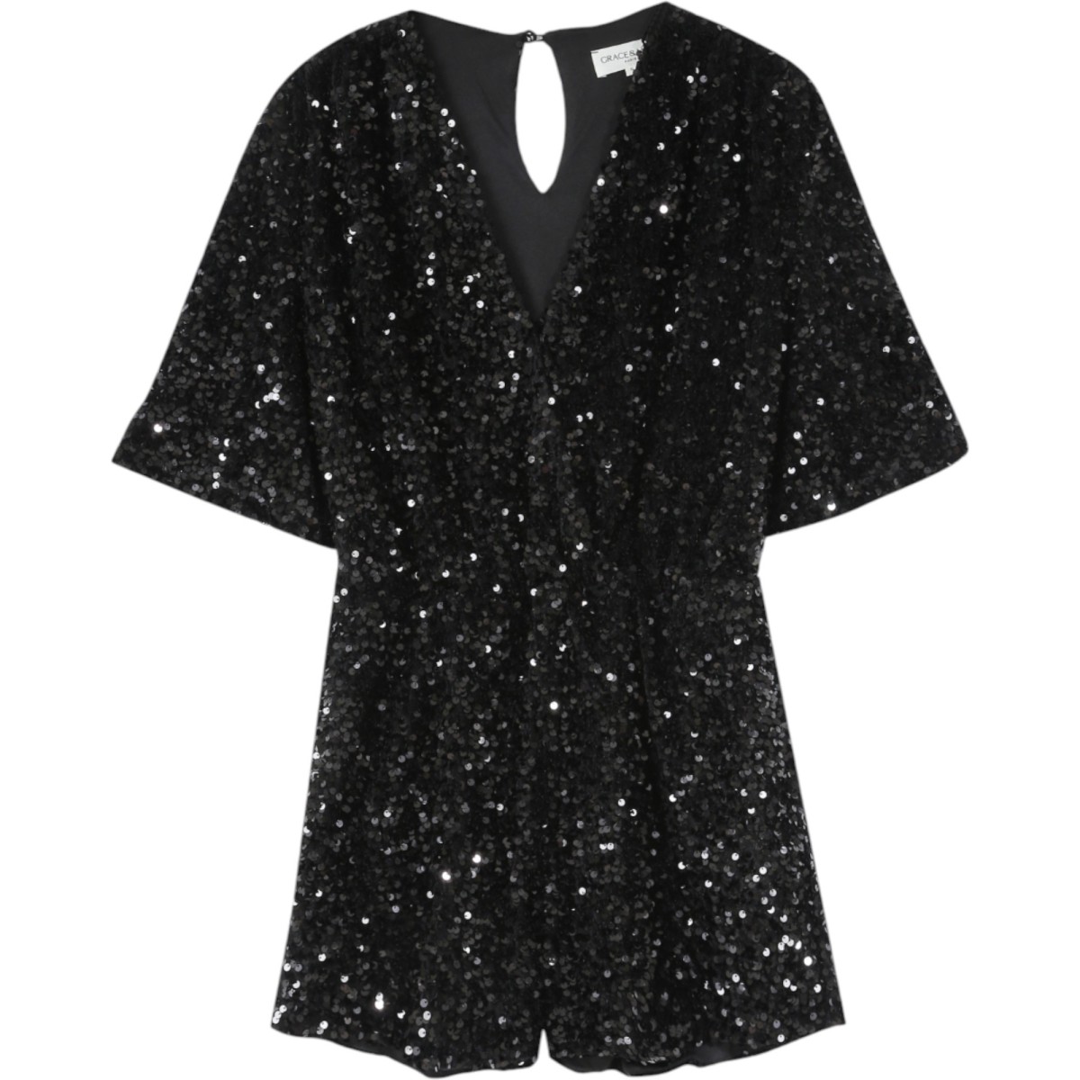 Grace et Mila | Combishort noir à sequins