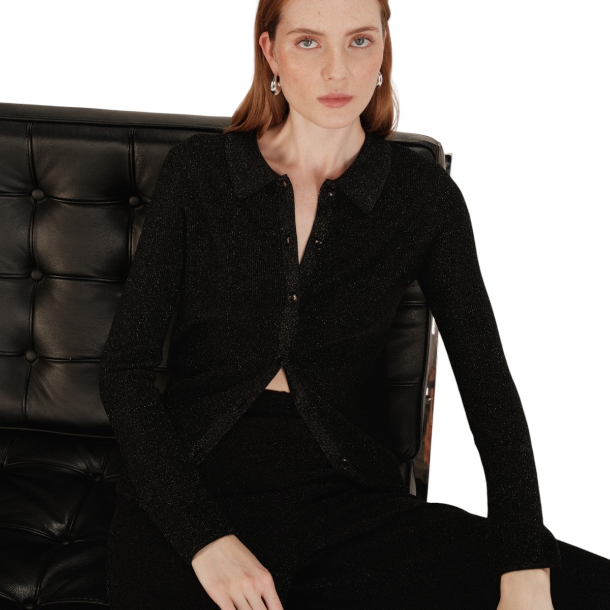 Grace et Mila |Cardigan noir à paillettes