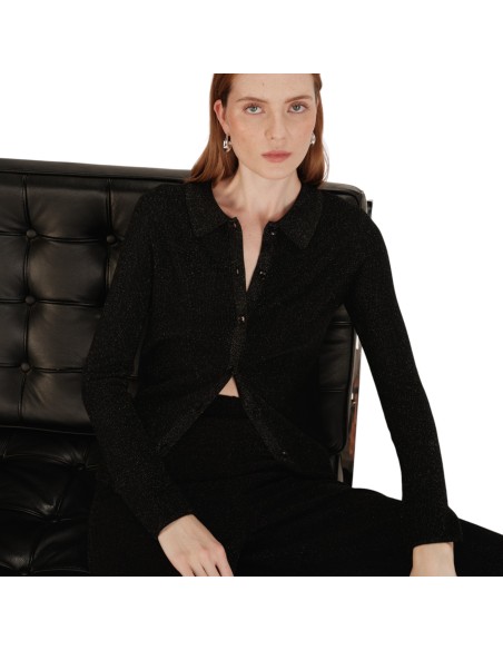 Grace et Mila |Cardigan noir à paillettes