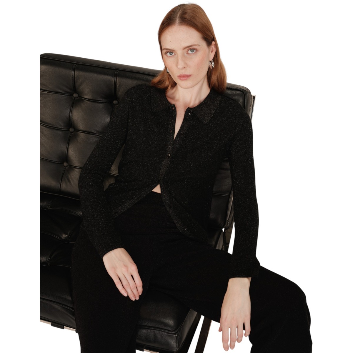 Grace et Mila |Cardigan noir à paillettes