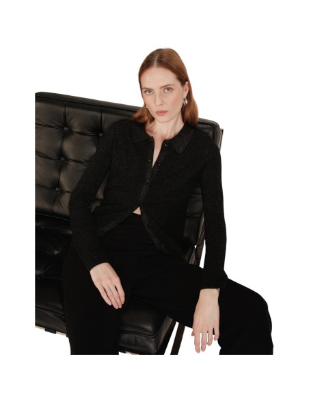 Grace et Mila |Cardigan noir à paillettes