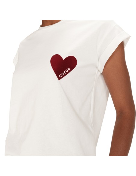 Grace et Mila - T-shirt coeur bordeaux