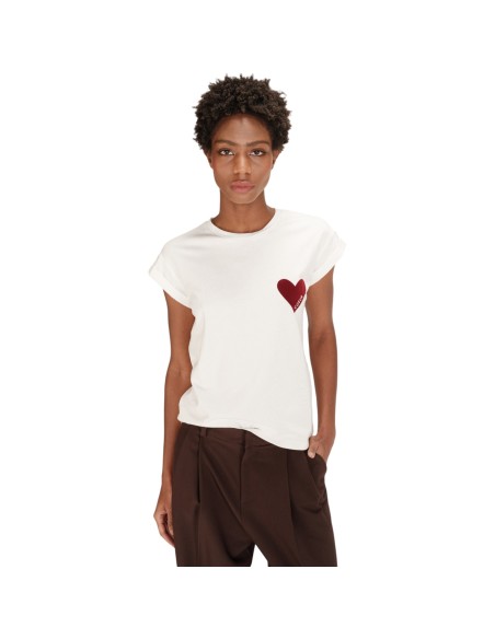 Grace et Mila - T-shirt coeur bordeaux