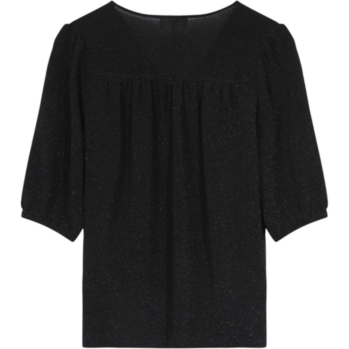 Grace et Mila - T-shirt noir brillant manches 3/4