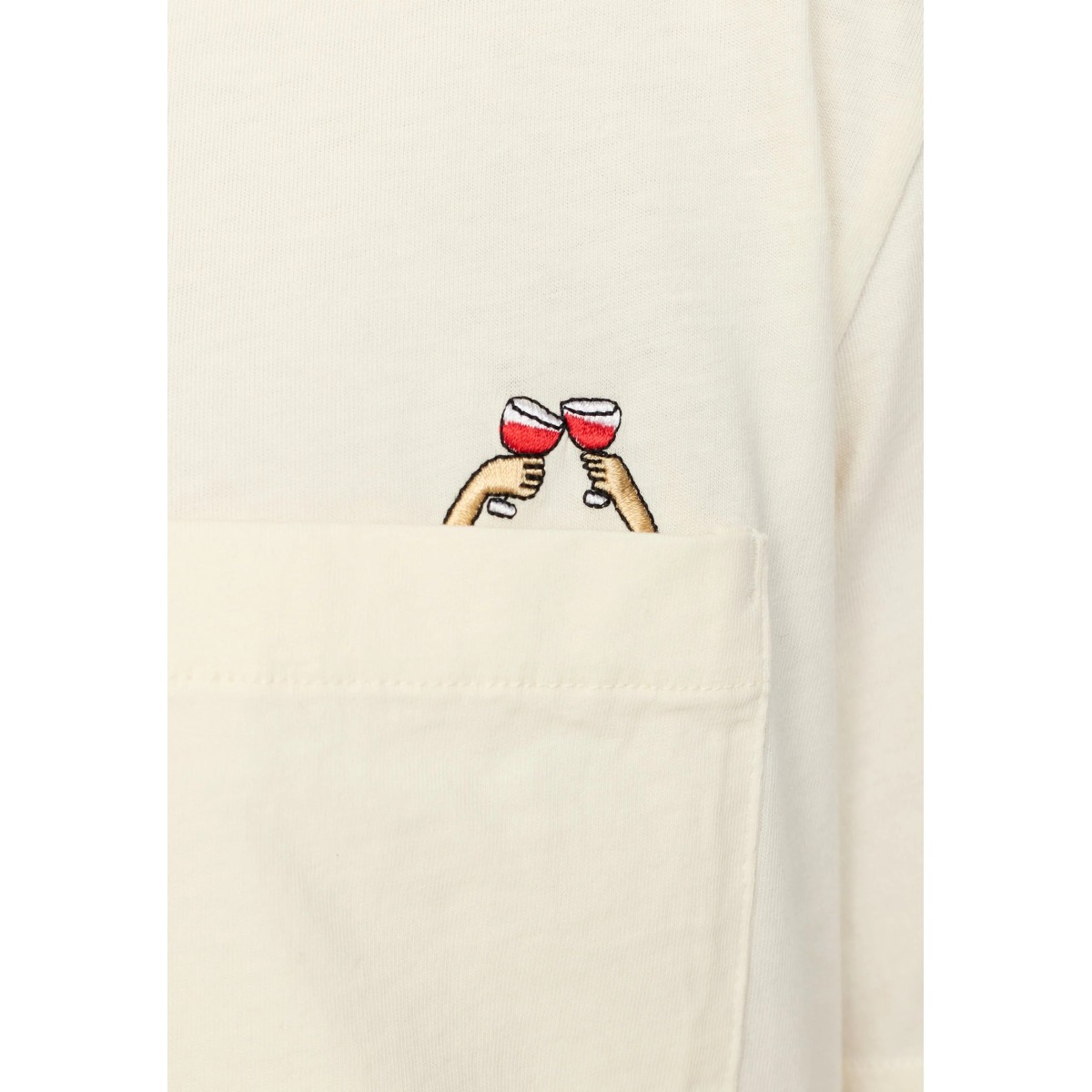 Révolution - T-Shirt écru avec poche et broderie