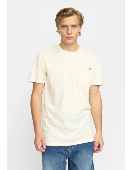 Révolution - T-Shirt écru avec poche et broderie