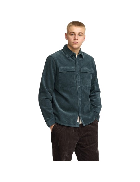 Révolution - Veste velours bleu pétrole