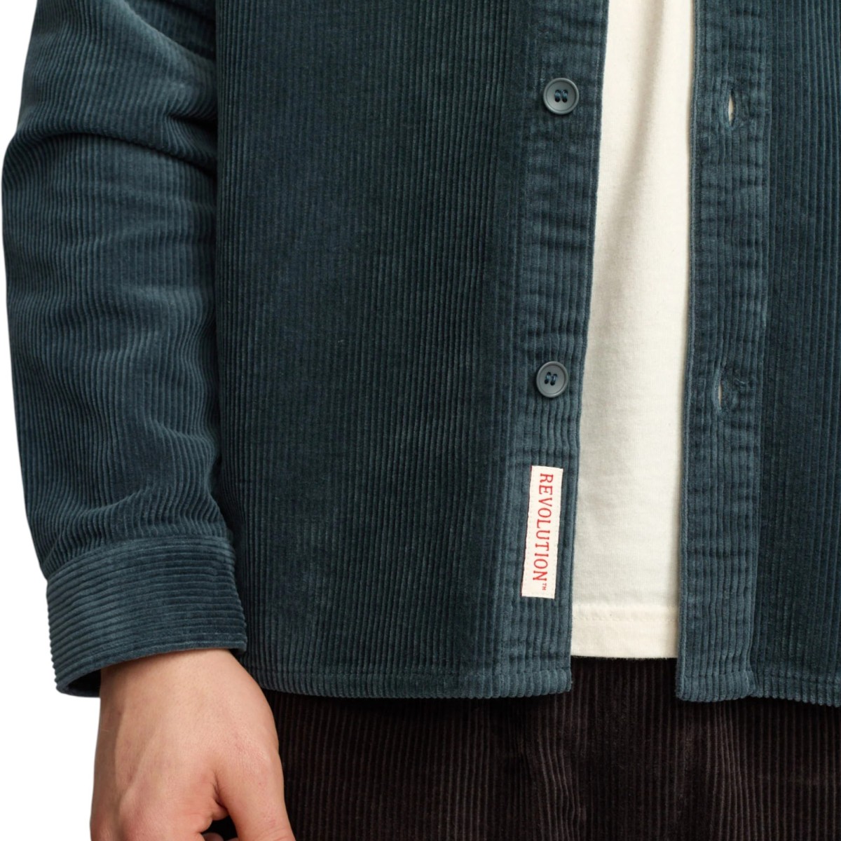 Révolution - Veste velours bleu pétrole