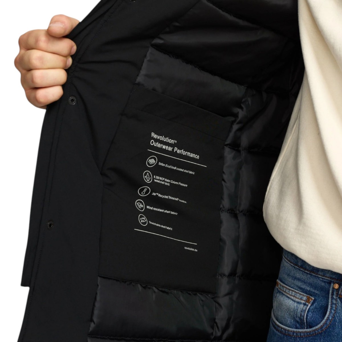 Révolution - Manteau mi-long noir homme