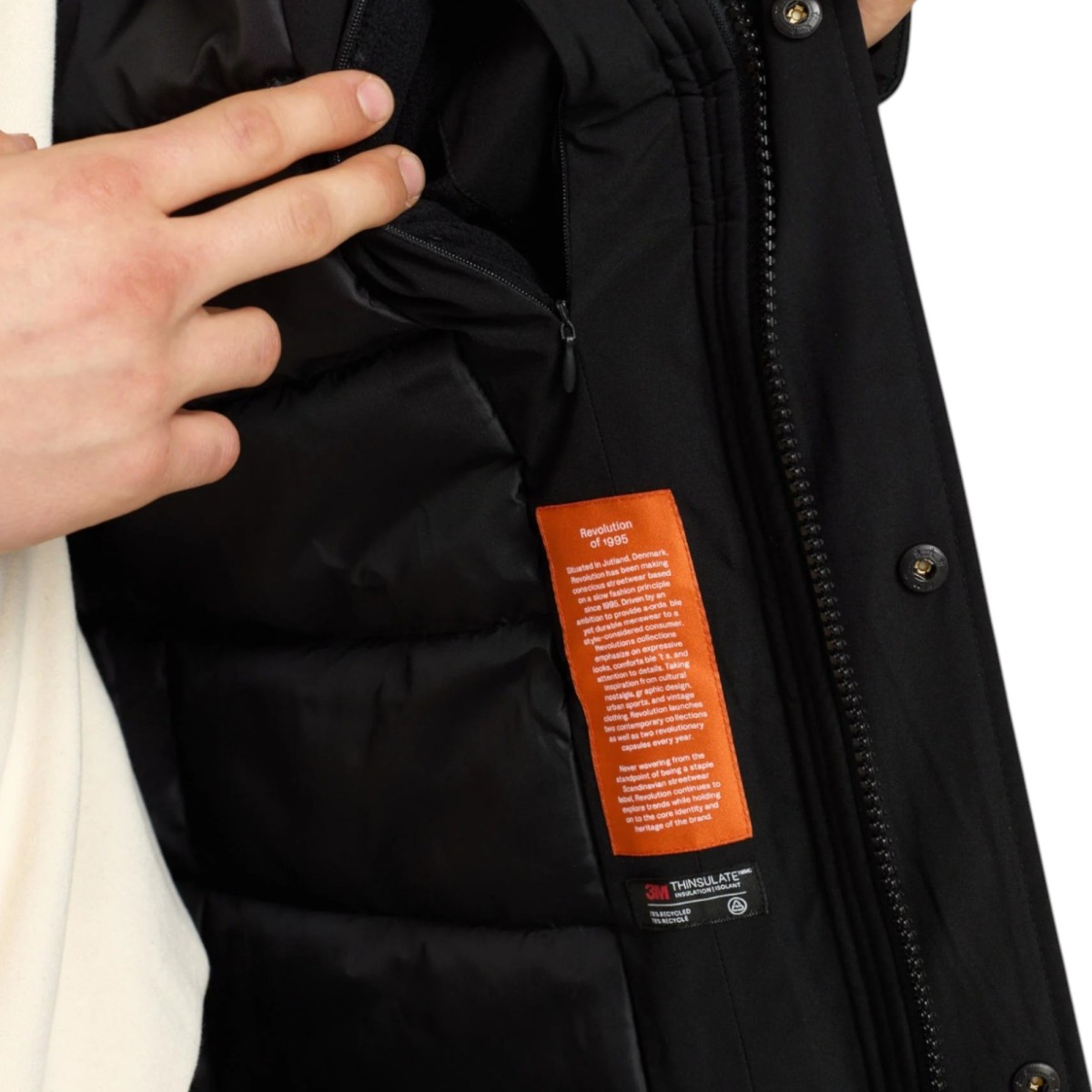 Révolution - Manteau mi-long noir homme