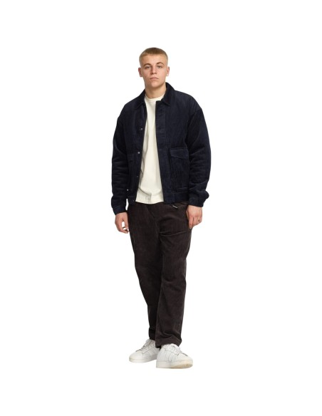 Révolution - Manteau court velours bleu marine homme