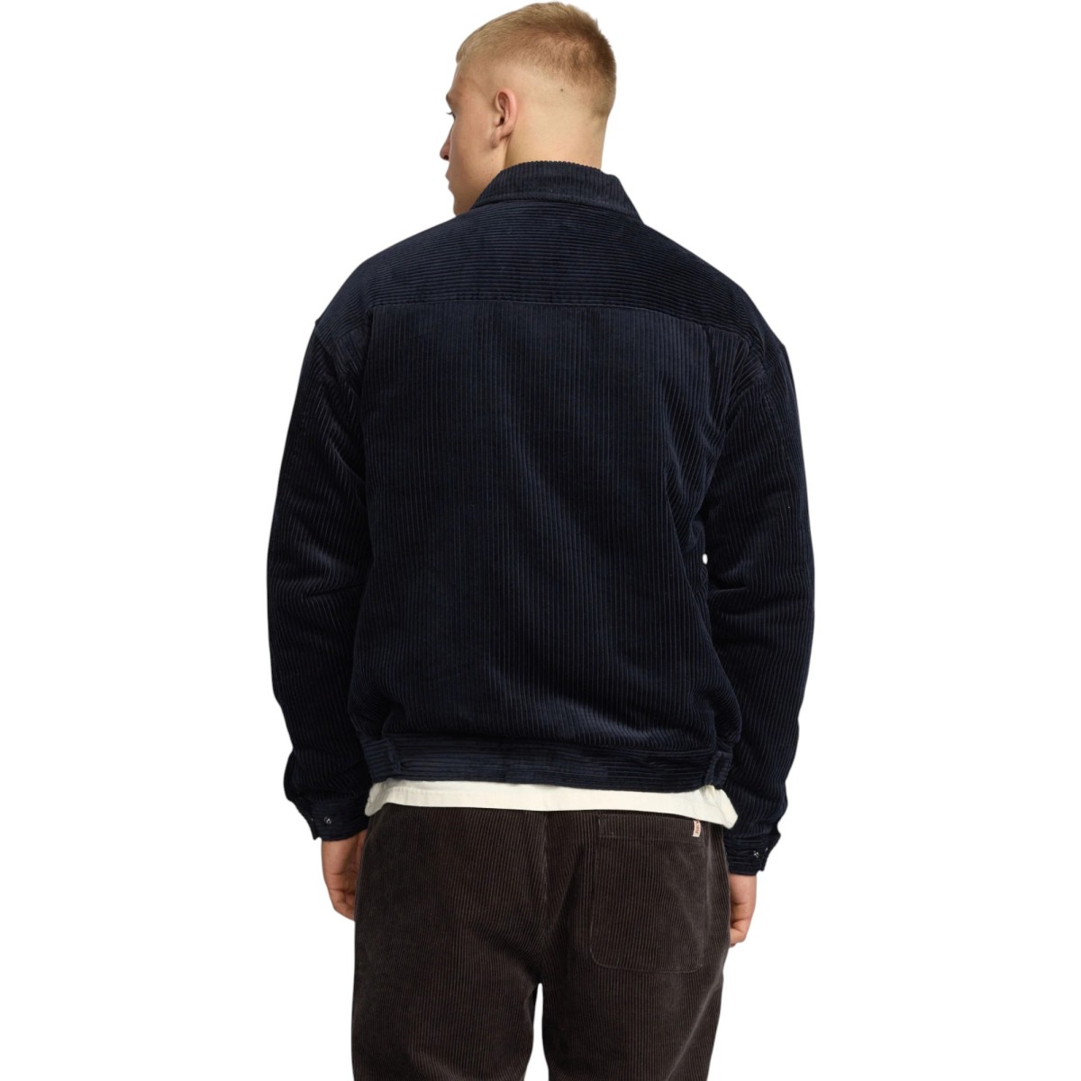 Révolution - Manteau court velours bleu marine homme