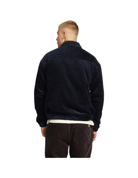 Révolution - Manteau court velours bleu marine homme