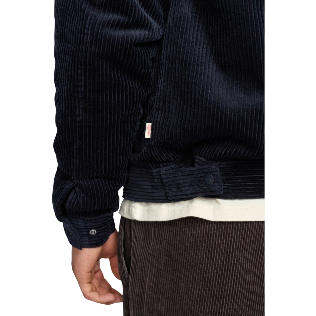 Révolution - Manteau court velours bleu marine homme