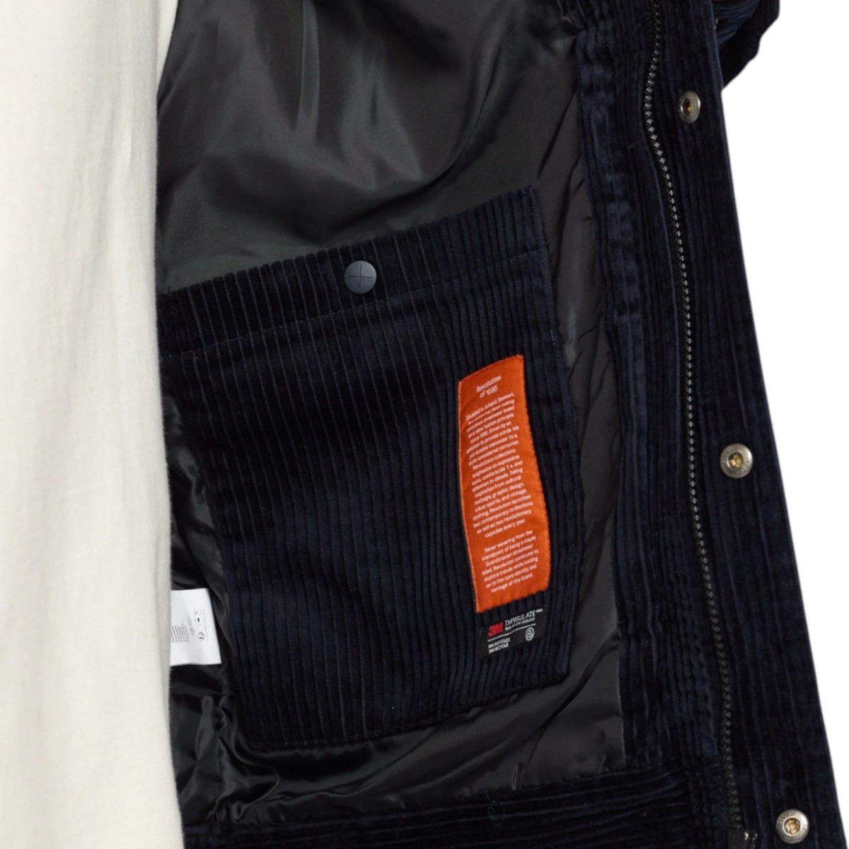 Révolution - Manteau court velours bleu marine homme