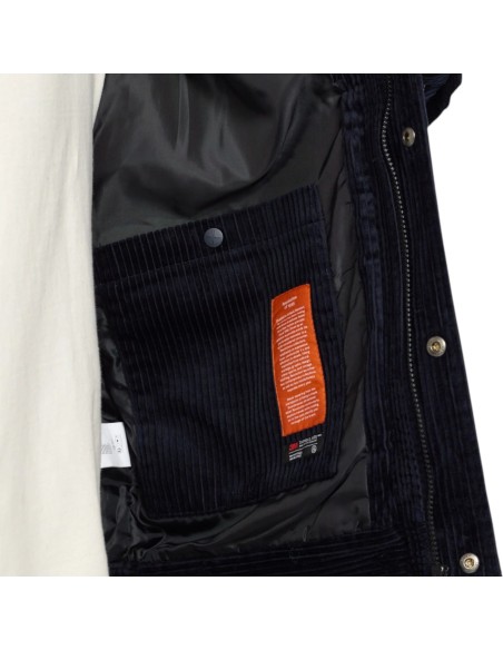 Révolution - Manteau court velours bleu marine homme