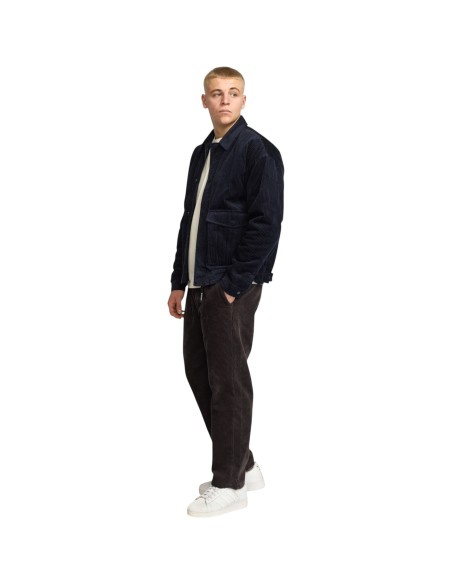Révolution - Manteau court velours bleu marine homme