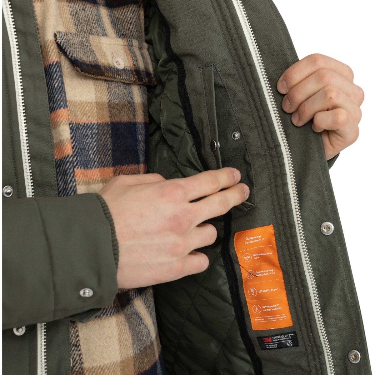 Révolution - Manteau mi-long vert homme